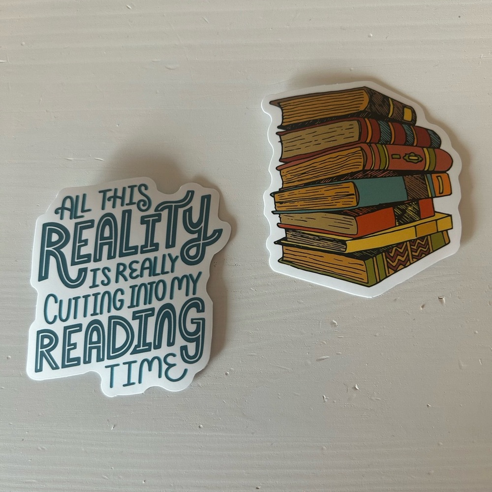 Free with any purchase! Book Stack and Quote Sticker Set